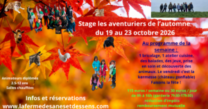 Stage automne 1 Les aventuriers de l'automne du 19 au 23 octobre 2026